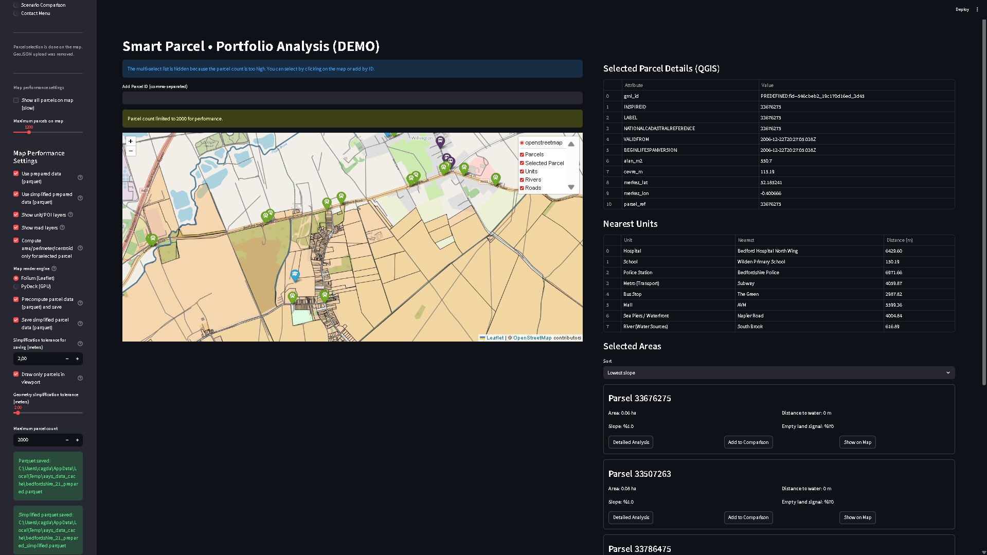 Selected screen preview